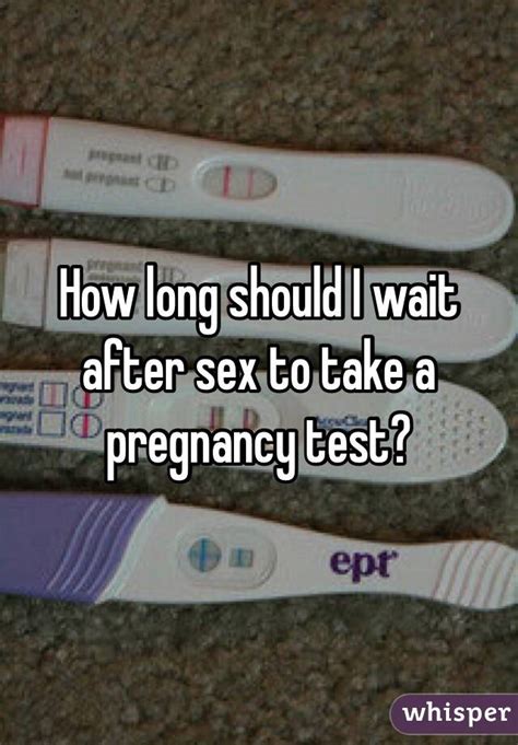 How Soon Can You Take A Pregnancy Test After Sex Pregnancy Test