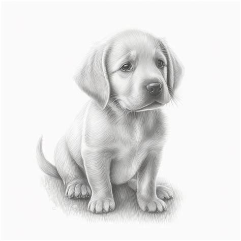Premium Photo Pencil Sketch Drawing Cute Dog Animal Ai Generated