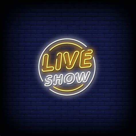 Premium Vector Live Show Neon Signs