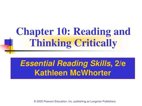 Ppt Chapter 10 Reading And Thinking Critically Powerpoint