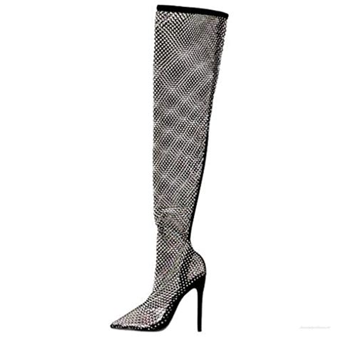 Richealnana Sparkly Diamante Boots For Women Over The Knee High Over