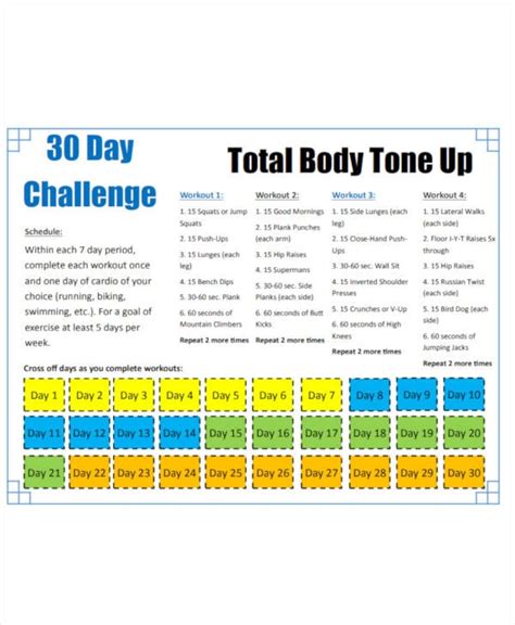 9 30 Day Workout Plan Templates Pdf Word
