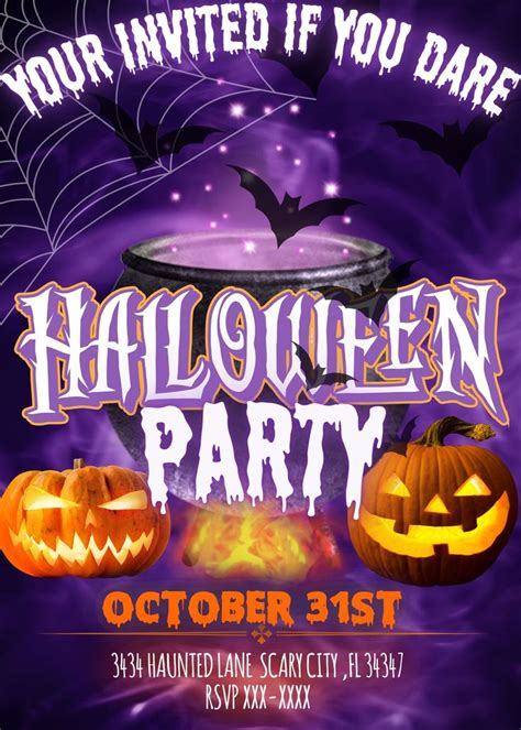 Halloween Scary Witch Party Invitations Customize Personalized Etsy In 2023 Halloween