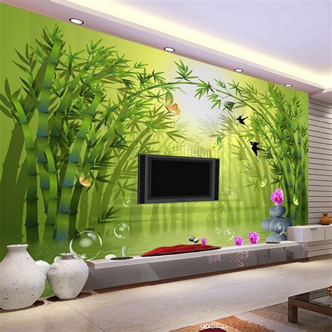Buy Custom Mural Wallpaper Roll 3d Stereoscopic Green