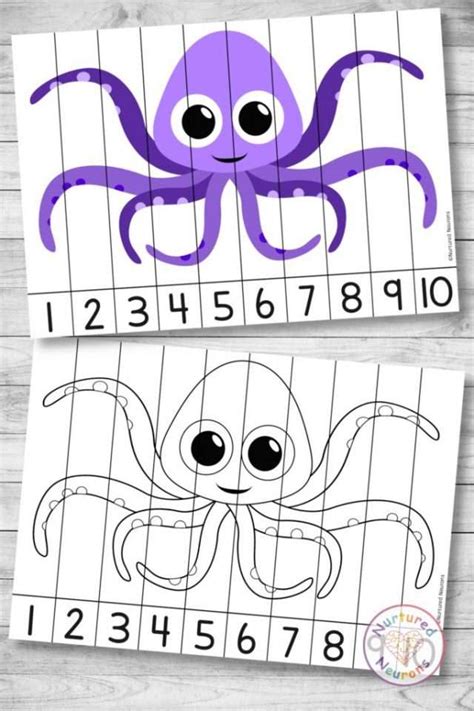 Awesome Octopus Number Sequencing Puzzle Math Printable For Kids