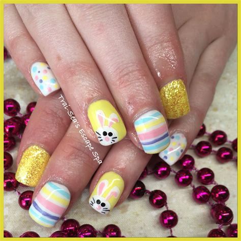 Easter Bunny nails by Trai-Sea's Escape Spa Easter Nail Designs