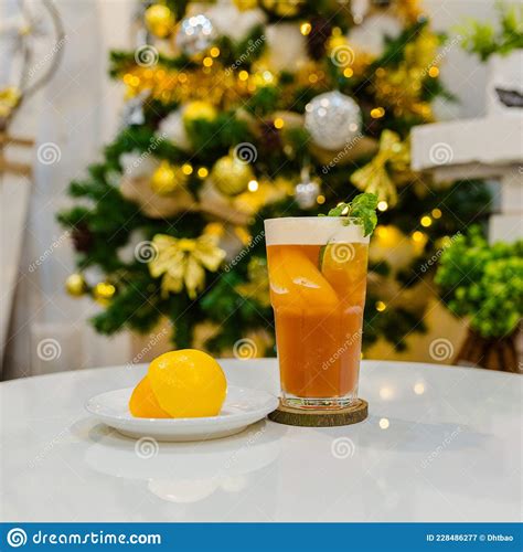 Peach Lemon Tea Stock Image Image Of Product Store 228486277