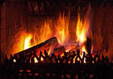 Flames In Fireplace Stock Image Image Of Background 27186603