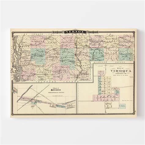 Vintage Map Of Vernon County Wisconsin 1878 By Teds Vintage Art