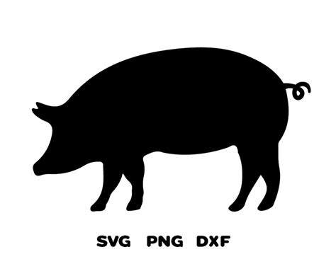 Pig Svg Pig Clip Art Cricut Svg Png Dxf Silhouette Etsy