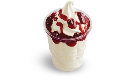 Also available with strawberry sauce or hot caramel sauce. hot fudge sundae mcdonald's price