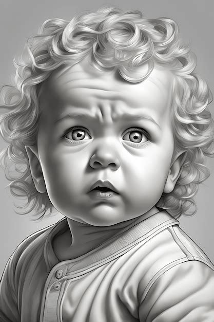 Premium Ai Image Adorable Baby Coloring Page