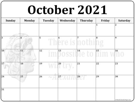 October 2018 Calendar Free Printable Monthly Calendars