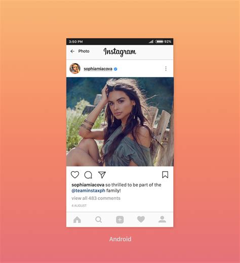 Free Instagram Feed Screen Ui Mockup 2017 Iphone