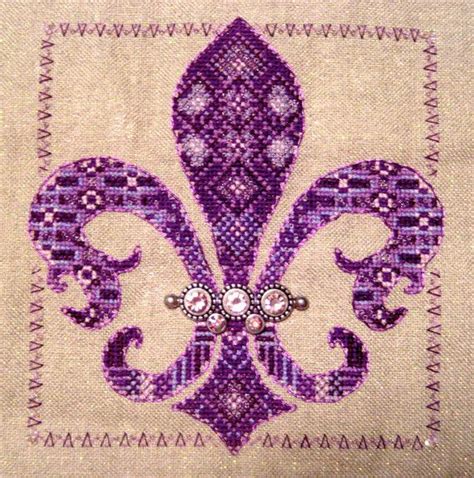 Using a yarn needle stitch the outer petals to the central ones and then stitch the centre bar on last. Fleur de Lis cross stitch PATTERN -- instant PDF download ...