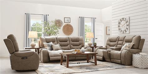 River Landing Gray Dual Power Reclining Sofa