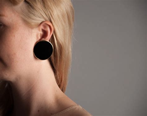 On Point Oversized Circle Earrings Black Minimalist Earrings