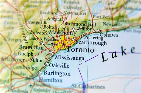 Geographic Toronto Map Close Stock Image Image Of Geography Tourism