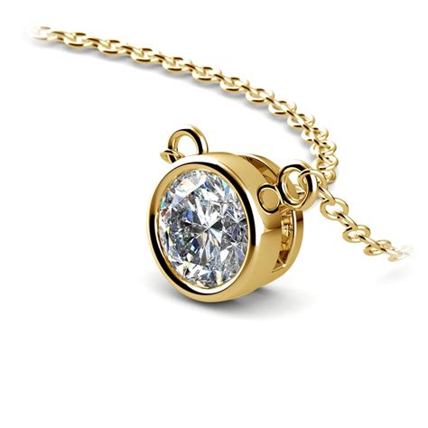 Bezel Solitaire Pendant Setting In Yellow Gold