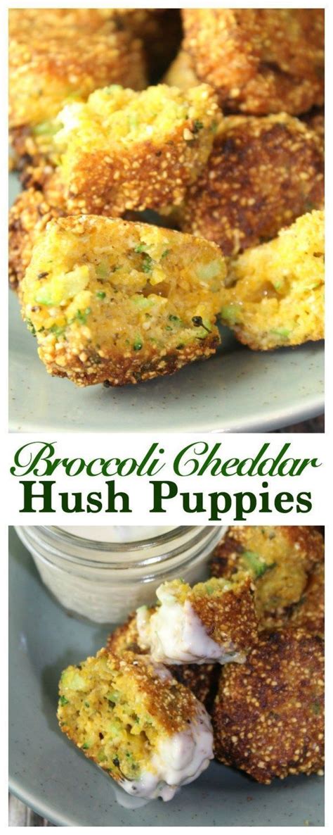 In a small bowl, combine the cornmeal and flour. Broccoli Cheddar Hush Puppies with Homemade Ranch Dressing | Hush puppies recipe, Hush puppies ...