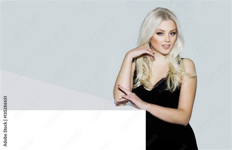Pretty Platinum Blonde Girl In Black Stock Photo Adobe Stock