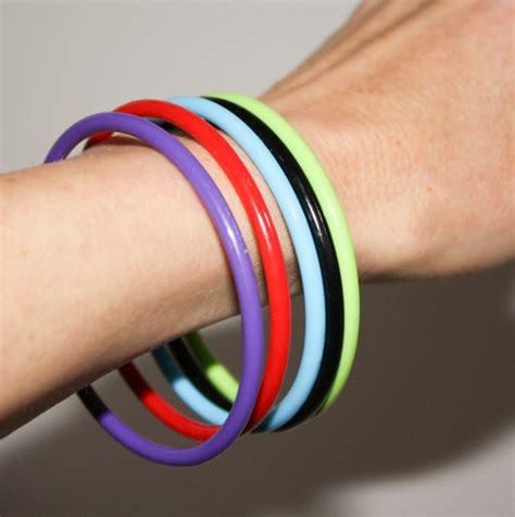 Colored Plastic Thin Bracelets By Kleindesignvintage On Etsy