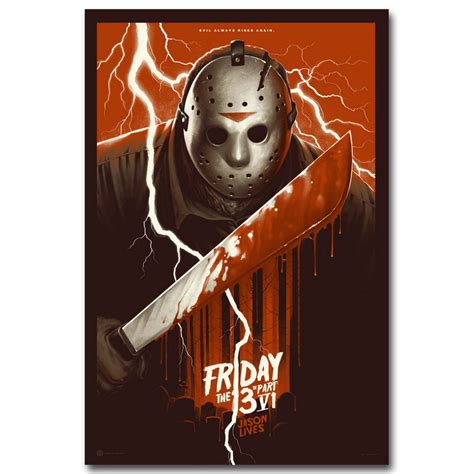 Jason Voorhees Friday 13th Horror Art Silk Poster For Room Decor