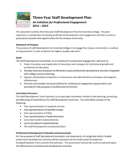 Staff Development Plan Template Word