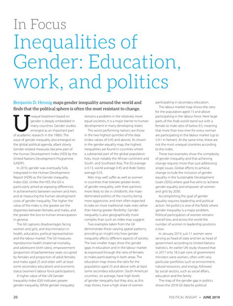 Pdf Inequalities Of Gender Education Work And Politics