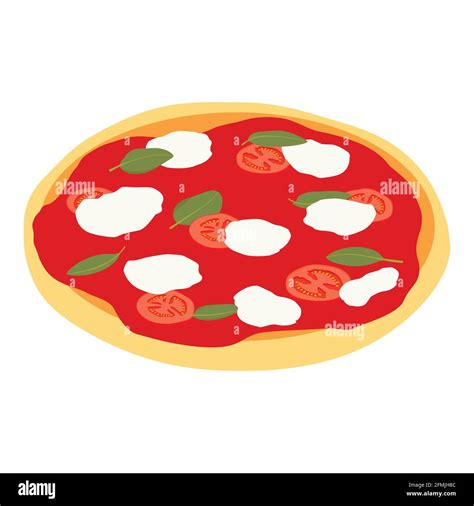 Pizza Margherita Isolated On White Background Isometric View Pizza