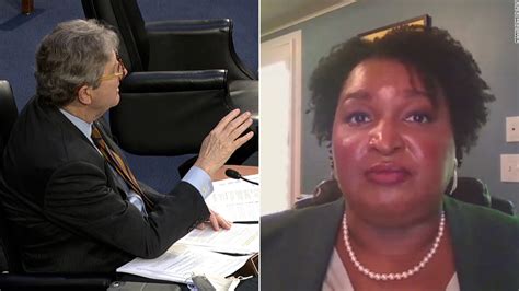 ok i get the idea gop senator cuts off stacey abrams on controversial voting law cnn video