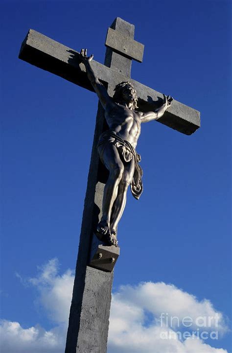 Statue Of Jesus Christ On The Cross Photograph By Sami Sarkis Fine