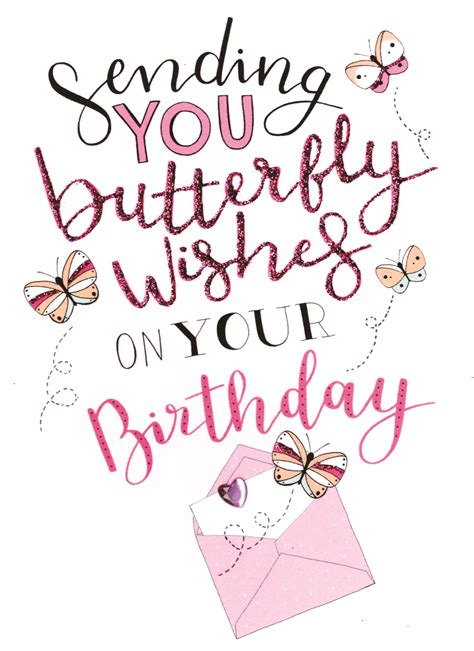 Daughter Girlfriend Butterfly Birthday Card Personalised Card Beautiful