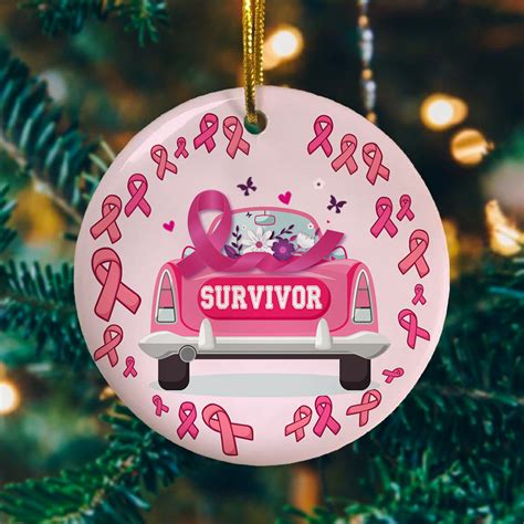 Breast Cancer Survivor Decorative Christmas Ornament RobinPlaceFabrics