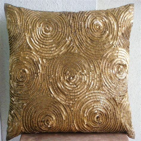 Decorative Throw Pillow Covers 16x16 Inch Gold Silk Couch Sofa Bedding