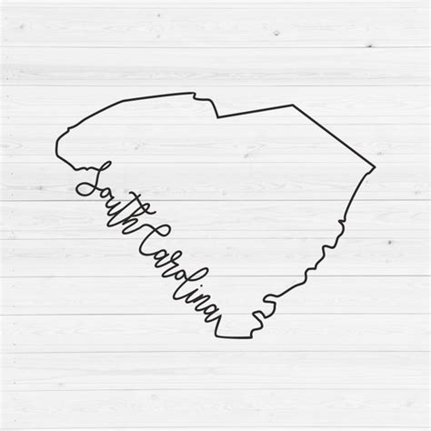 South Carolina Svg Hand Lettered Svg South Carolina Map Svg Etsy