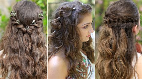 3 Easy Boho Prom Hairstyles Half Up Hairstyles