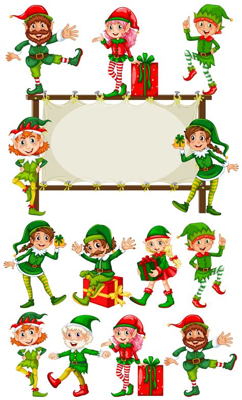 Border Template With Christmas Elves Download Free