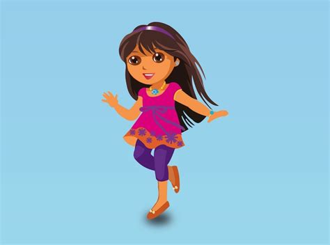 Cute Cartoon Girl Happy Vector Vector Free Download