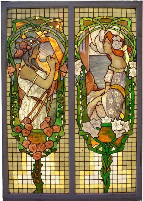 Art Nouveau Stained Glass Windows A Colorful Vision Stained Glass Stained Glass Windows
