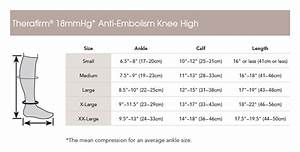 Therafirm Antiembolism Knee High Size Chart