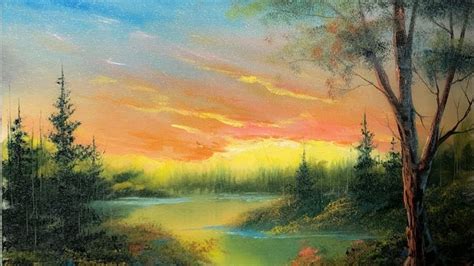 Sunset Lake Oil Painting Tutorial Paintings By Justin Landscape