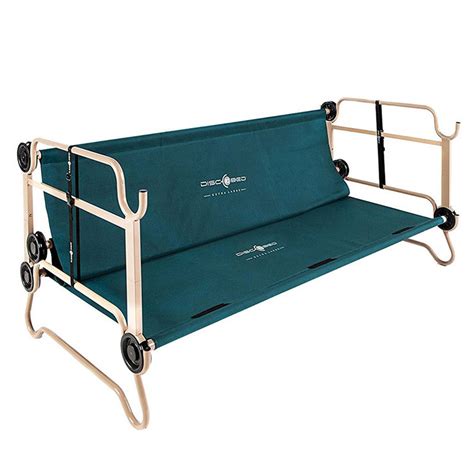 The parts are securely fastened within the bag to ensure for its ultimate compact, neat and convenient rounded bed end frame increases bunk stability and prevents damage to floor surfaces. Disc-O-Bed Cam O Bunk XL Camping Bed with Side Organisers ...