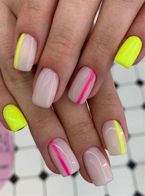 39 Chic Nail Design Ideas For Summer Neon Neutral