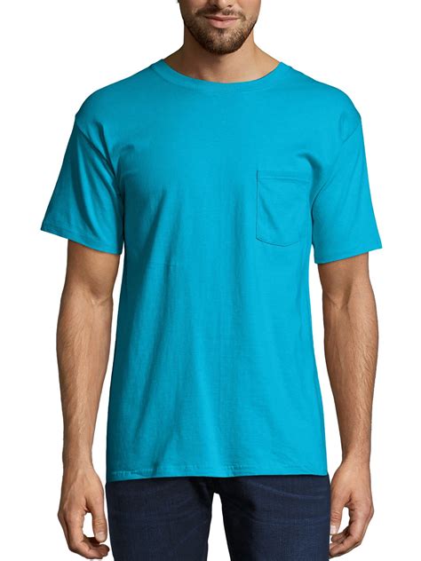hanes hanes men s premium beefy t short sleeve t shirt with pocket up to size 3xl walmart