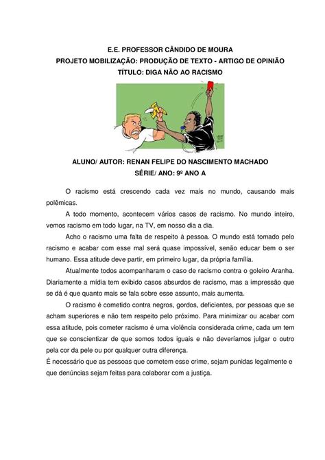 Artigo De Opinião Racismo
