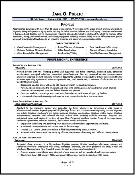 Paralegal Resume Sample The Resume Clinic