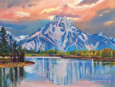 Majestic Blue Mountain Reflections Painting By David Lloyd Glover Pixels