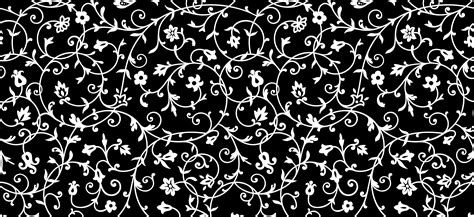 Vintage Floral Pattern In White On Black 1219834 Vector