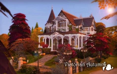 Victorian Autumn House By Ruby Red At Rubys Home Design The Sims 4
